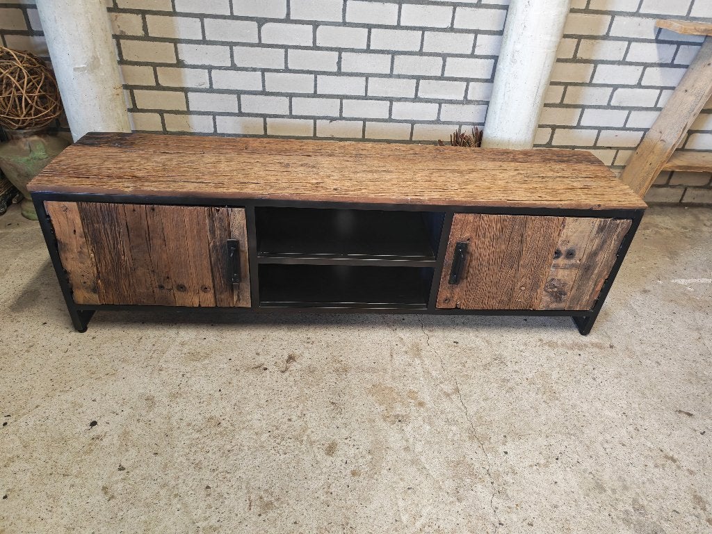 Industrieel Oud Meubel, Ophalen, Indutrieel tijdloos sober, Teakhout, 150 tot 200 cm