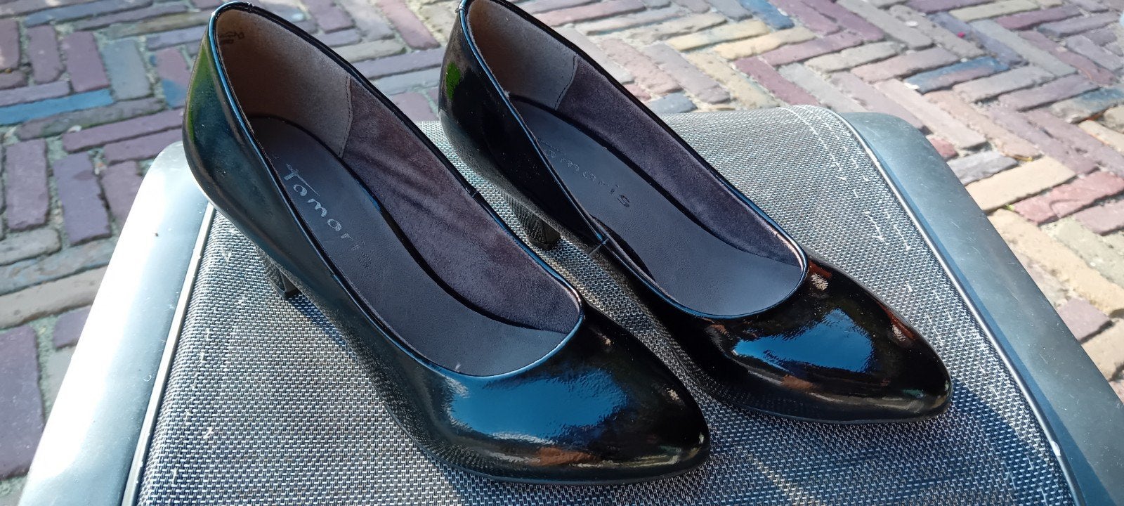 Tamaris lakpumps zwart maat 38, Tamaris, Pumps, Zwart, Ophalen of Verzenden