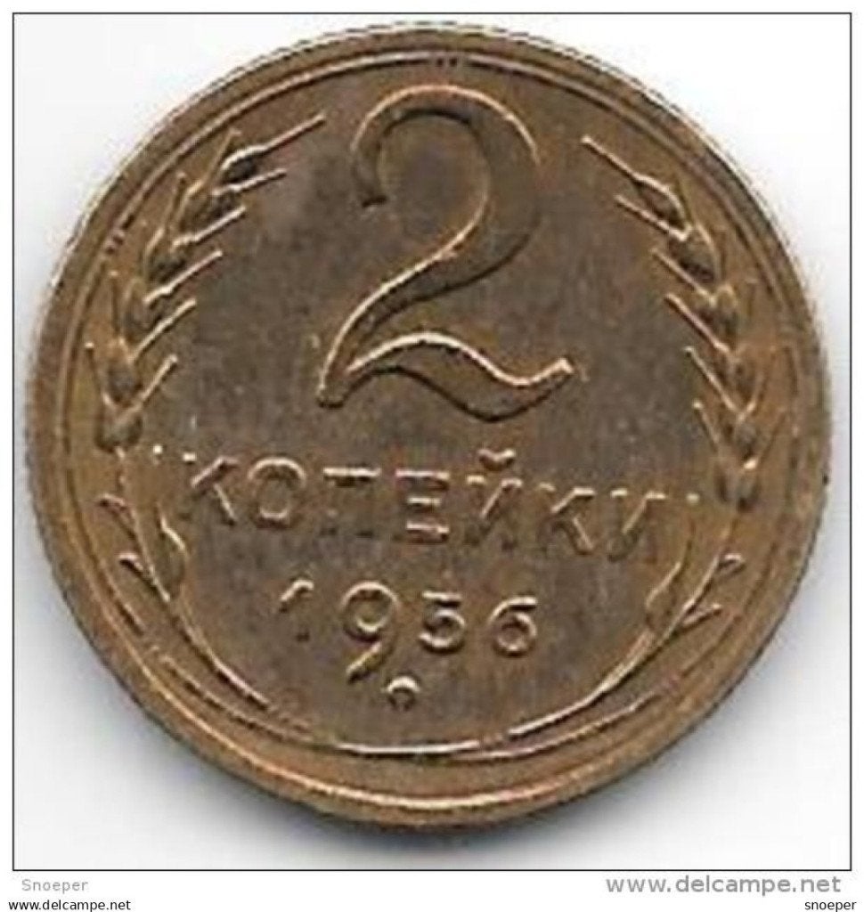 russia 2 kopek 1956 km 113 xf+, Ophalen of Verzenden, Rusland, Losse munt