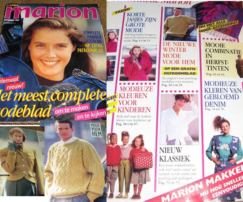 2 x Marion jaren 80 - vintage retro modepatronen 9/89 12/88, Verzenden, Gebruikt, Vrouw, Marion