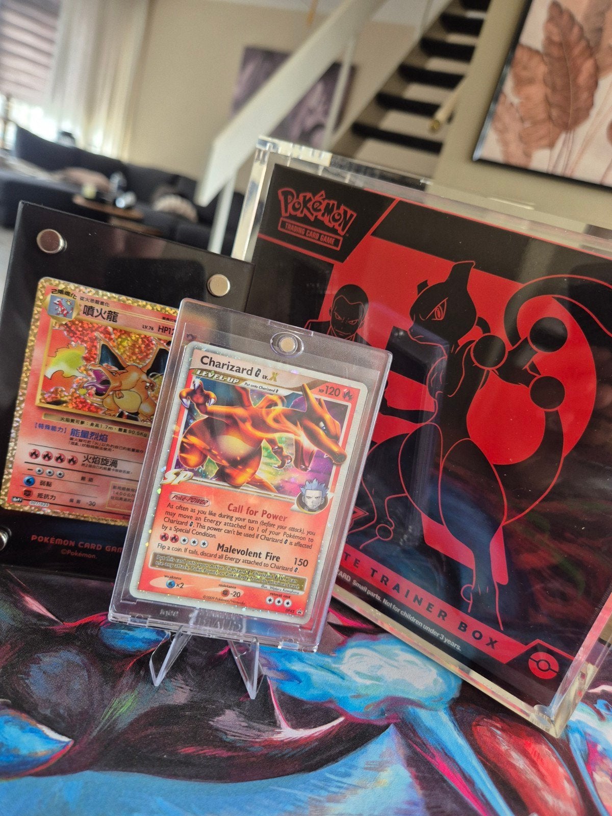 Unieke Pokémon Kaarten Collectie: 2 Charizards + ETB, Ophalen, Zo goed als nieuw
