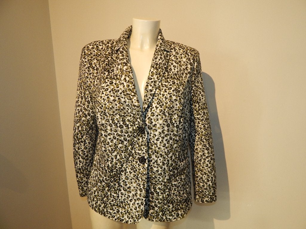 Marccain soort soft shell blazer mooie print merk knopen N6, Meerkleurig, Maat 42/44 (L), Ophalen of Verzenden, Zo goed als nieuw