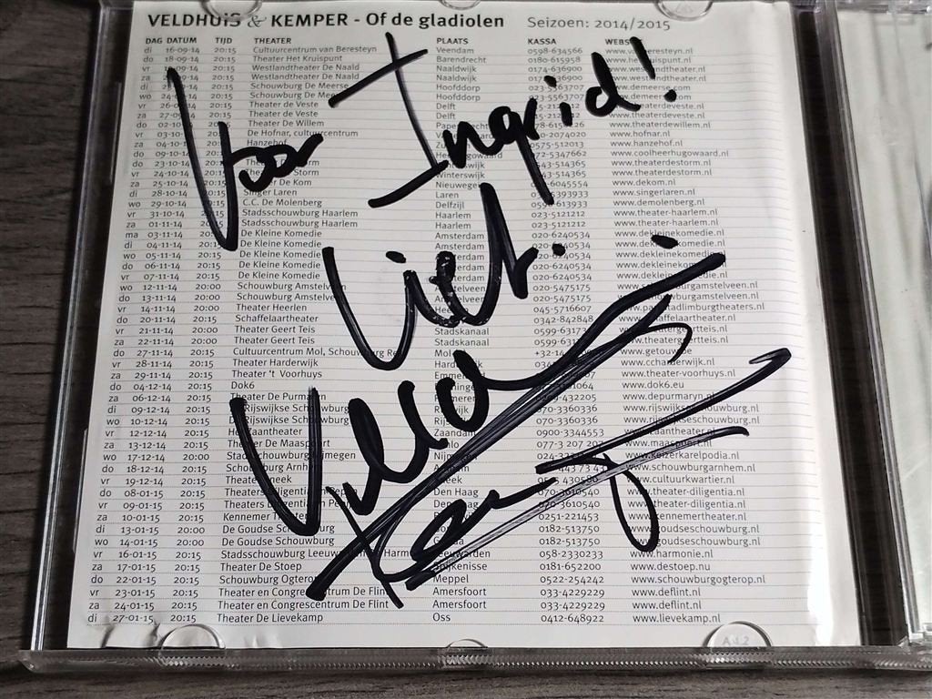 Veldhuis & Kemper - Of De Gladiolen [Gesigneerd], Ophalen of Verzenden, Gebruikt, Levenslied of Smartlap