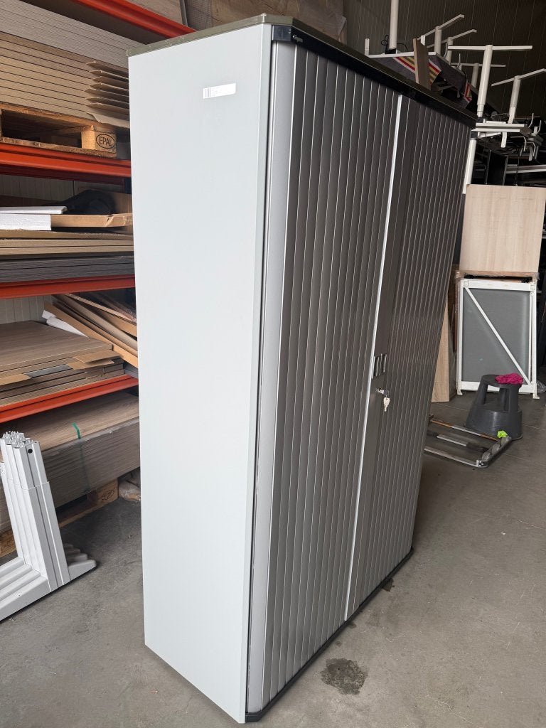 Gispen Octa Roldeurkast /kantoorkast/garagekast Zilvergrijs, Niet ingevuld, 100 tot 150 cm, Niet ingevuld, Ophalen of Verzenden