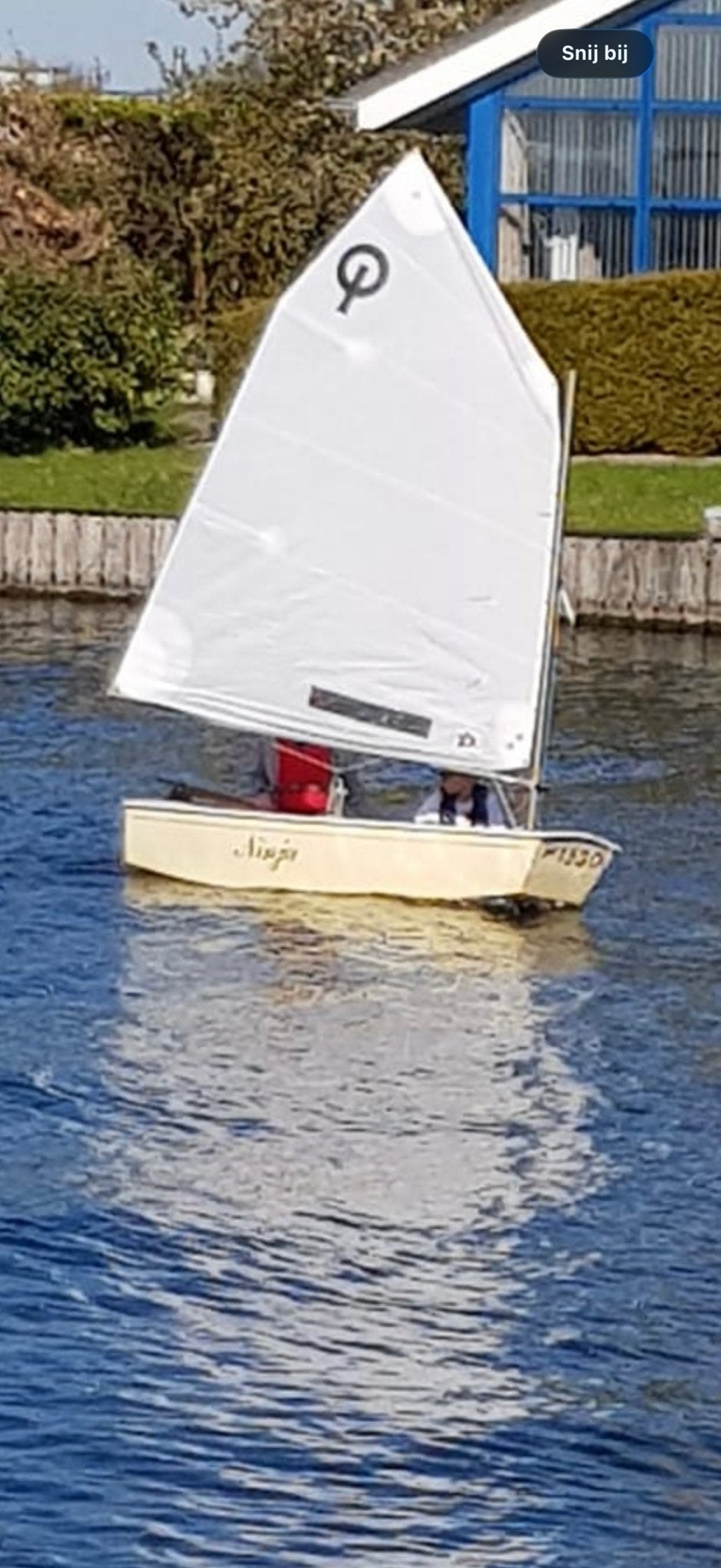 Zeilbootje Optimist 'Ninja' - Klaar om te Zeilen!, Watersport en Boten, Ophalen, Gebruikt, Polyester, Optimist