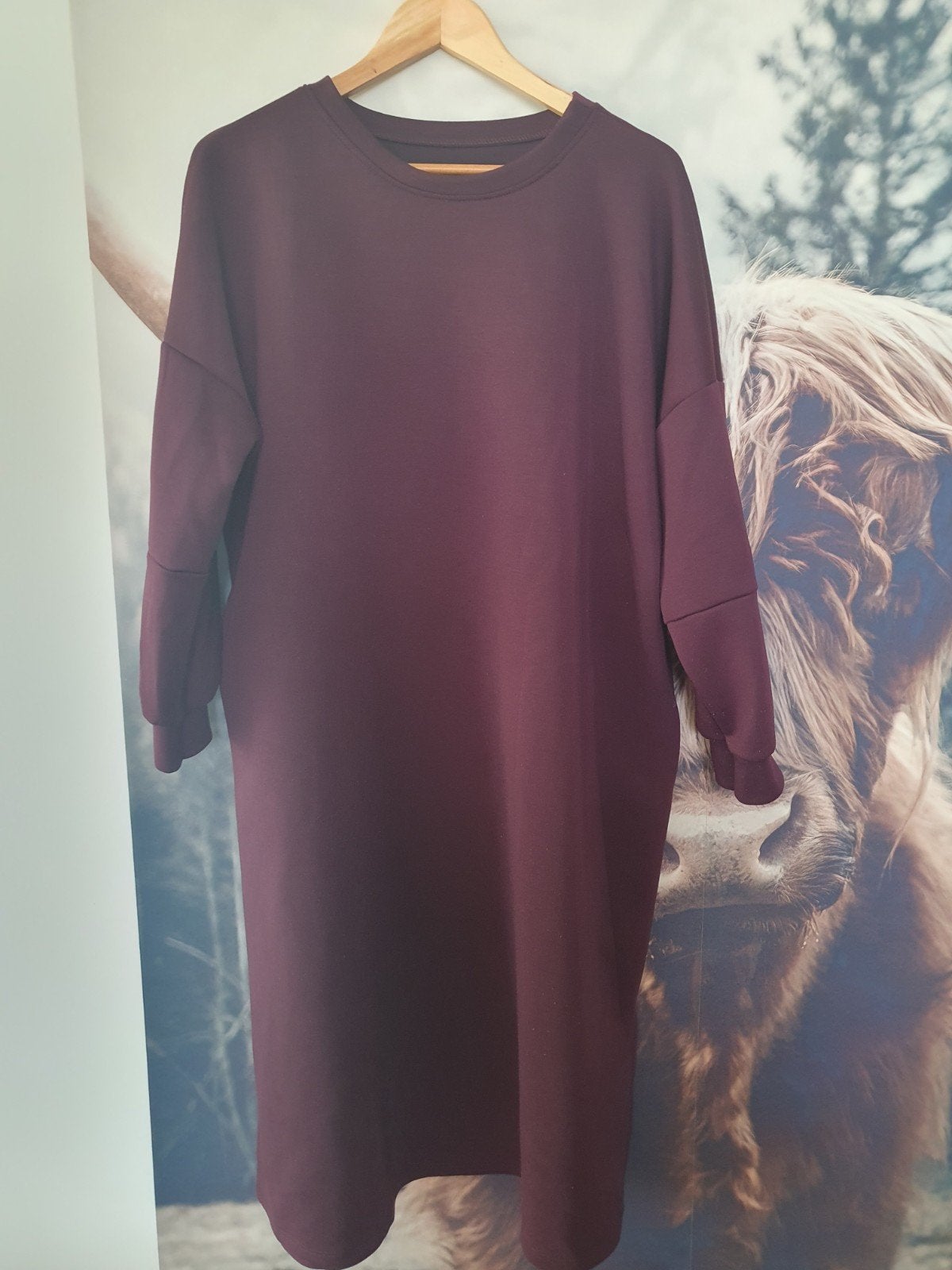 bordeaux rode jurk S - XL, Kleding | Dames, Jurken, Ophalen of Verzenden, Zo goed als nieuw, Maat 46/48 (XL) of groter, Rood