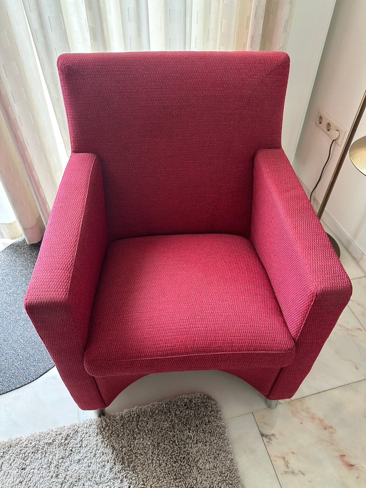 Fauteuils Leolux Rood / stevige stof, 75 tot 100 cm, Ophalen of Verzenden, Zo goed als nieuw, Stof