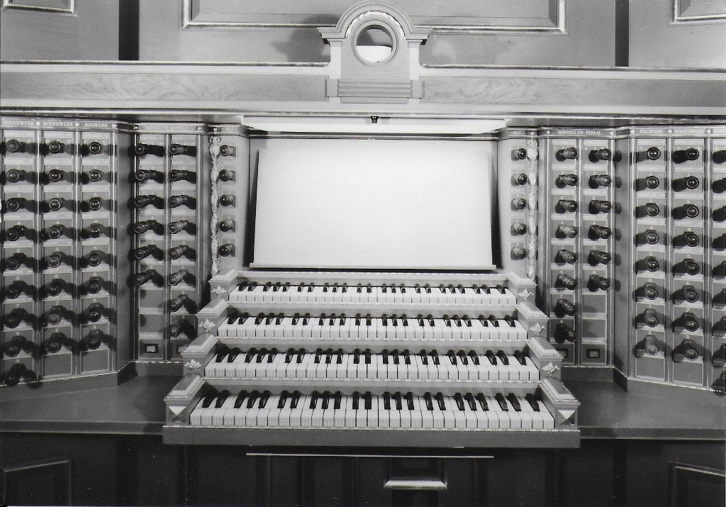 Pa55 ansichtkaart rotterdam klaviatuur orgel grote kerk, Ophalen of Verzenden, 1960 tot 1980, Ongelopen, Zuid-Holland
