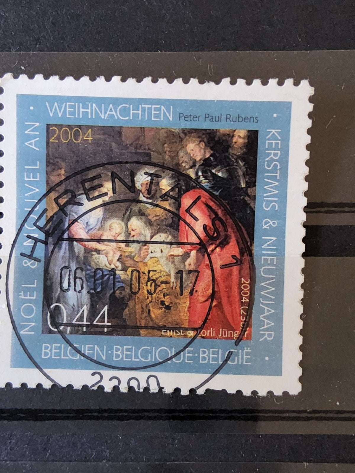 Belgische Kerstzegel 2004 - Peter Paul Rubens, Met stempel, Verzenden, Frankeerzegel, Gestempeld