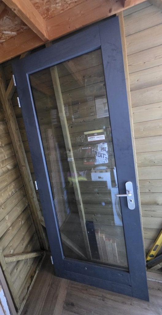 Houten buitendeur met HR++ glas – 231,5  92,5 cm, Ophalen, 80 tot 100 cm, 215 cm of meer, Glas