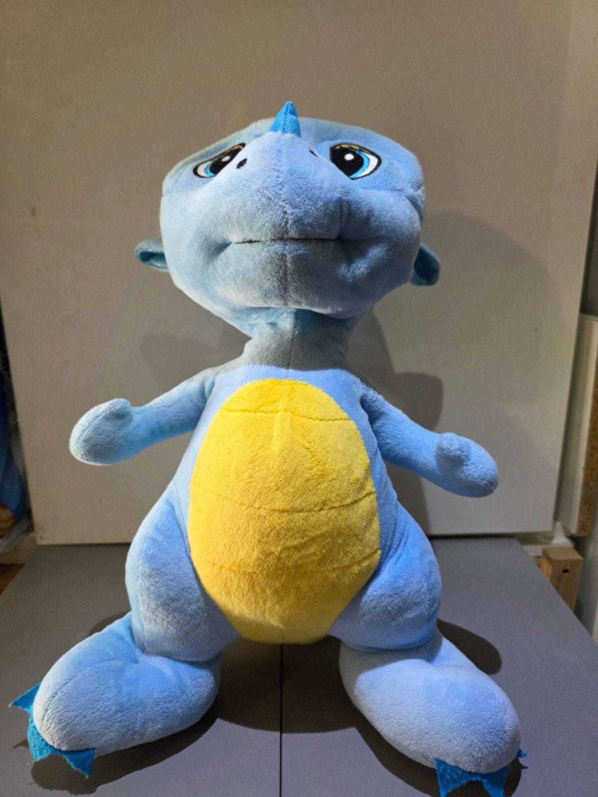 Schattige blauwe draak knuffel - Zo goed als nieuw, Dinosaurus, Blauw, Ophalen of Verzenden, Zo goed als nieuw