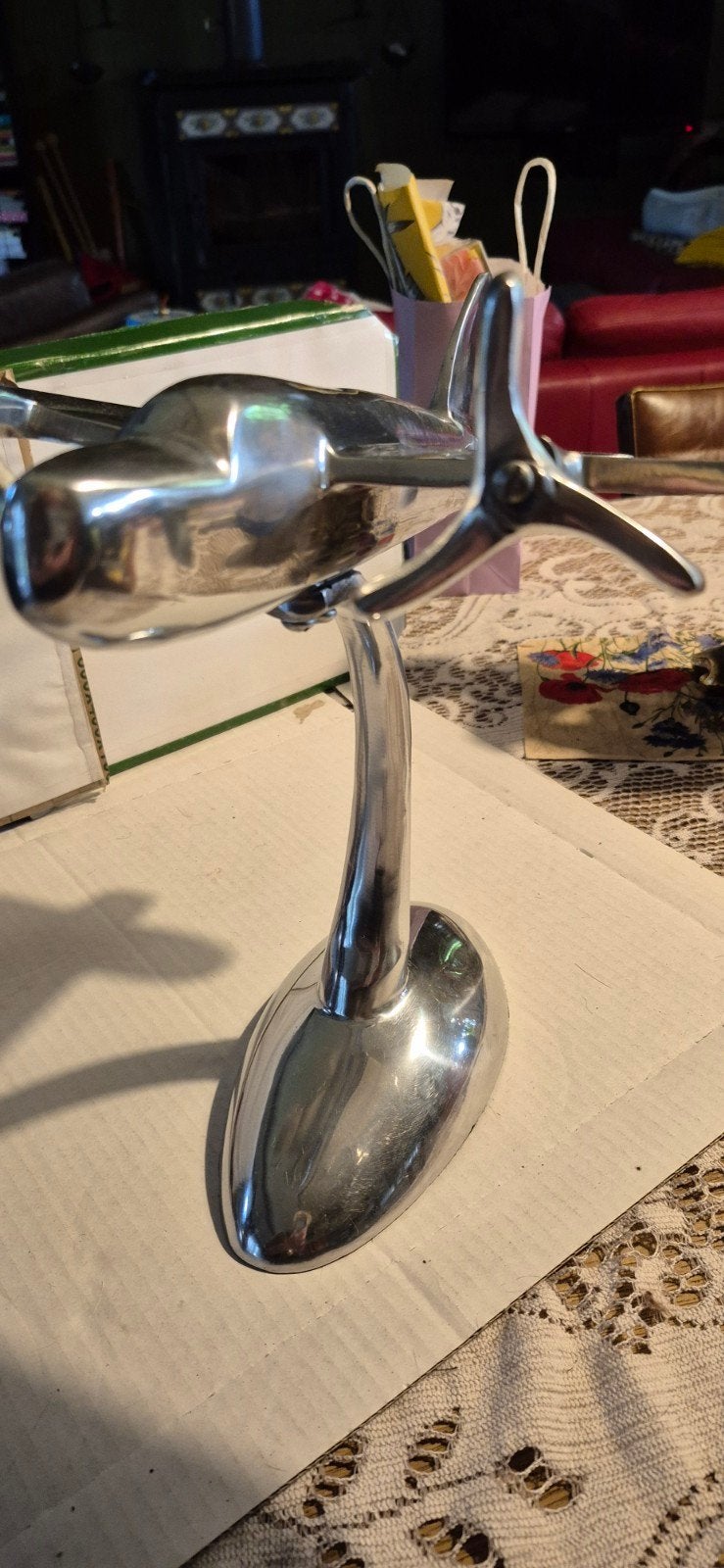 Vintage Aluminium Vliegtuig Model, Ophalen of Verzenden
