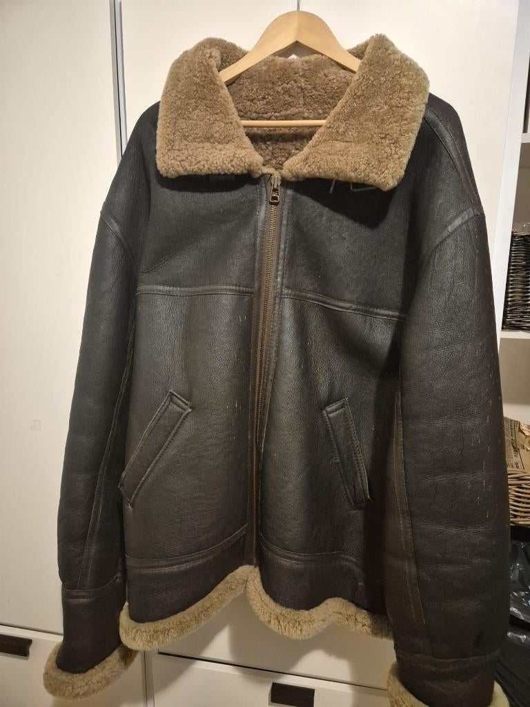 leren heren jas, Ophalen, Zo goed als nieuw, Maat 56/58 (XL), Bruin