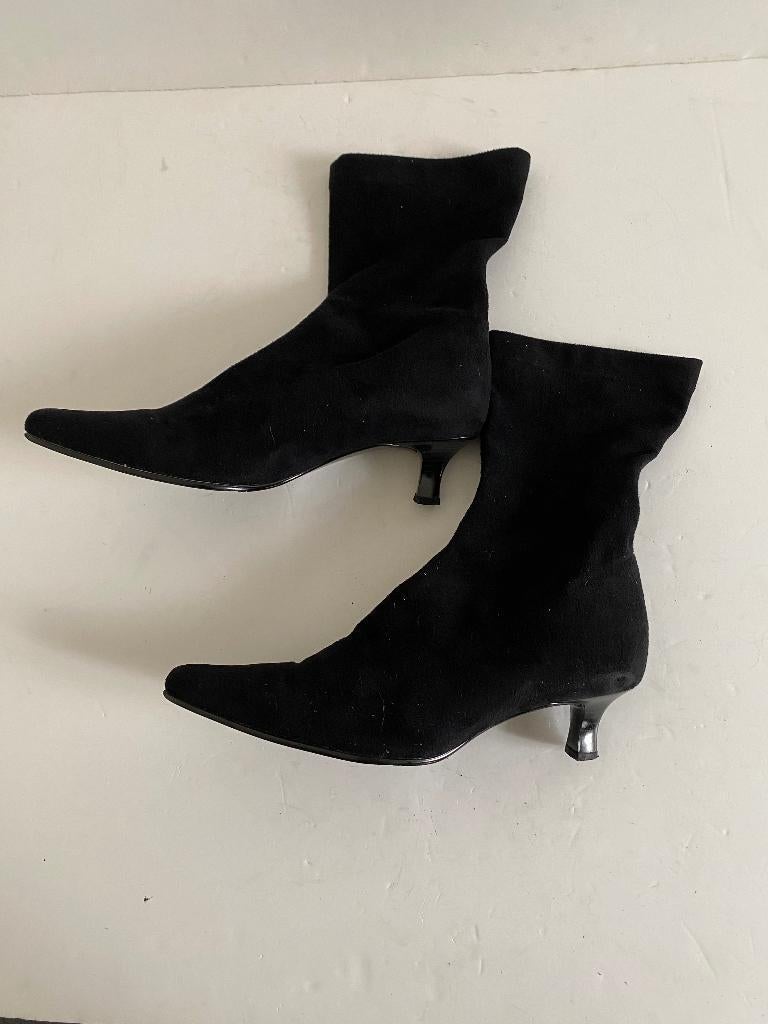 K72 Gabor maat 38 elastische lage laarsjes laarzen hak zwart, Kleding | Dames, Schoenen, Zwart, Gabor, Ophalen of Verzenden, Zo goed als nieuw