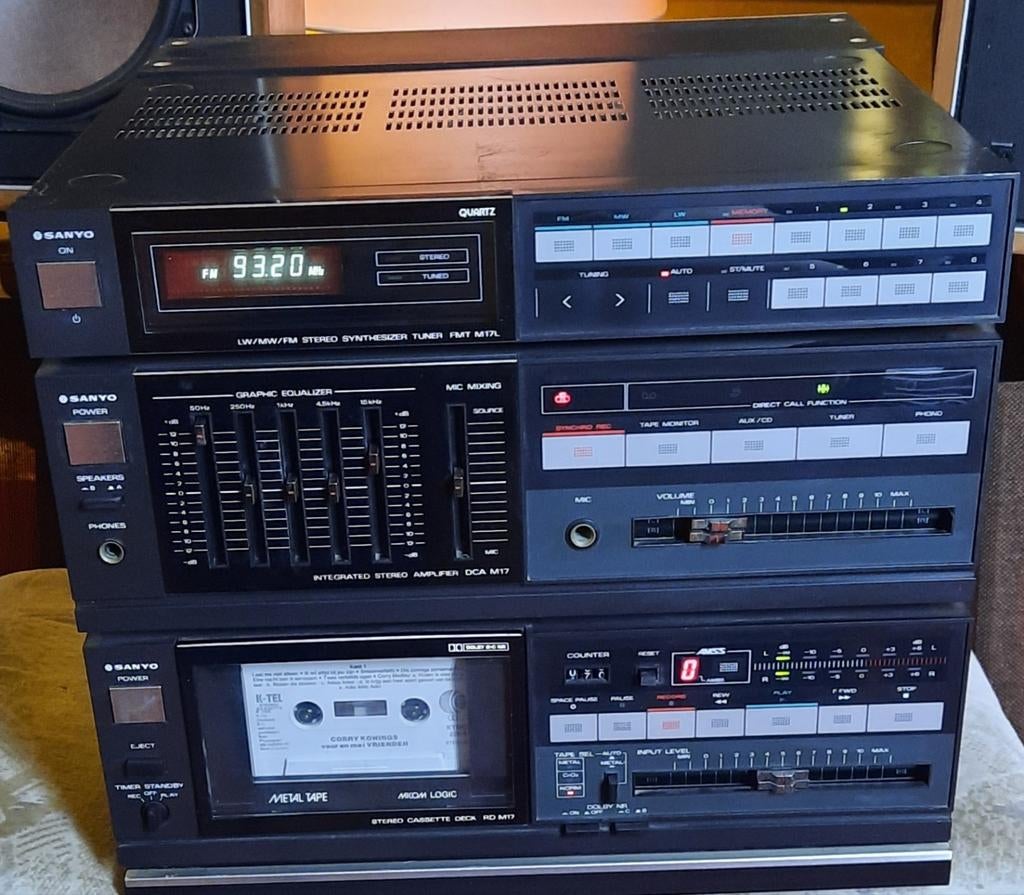 Te koop Sanyo m17 set losse componenten met phono 🟢, Audio, Tv en Foto, Gebruikt, Cassettedeck, Losse componenten, Ophalen