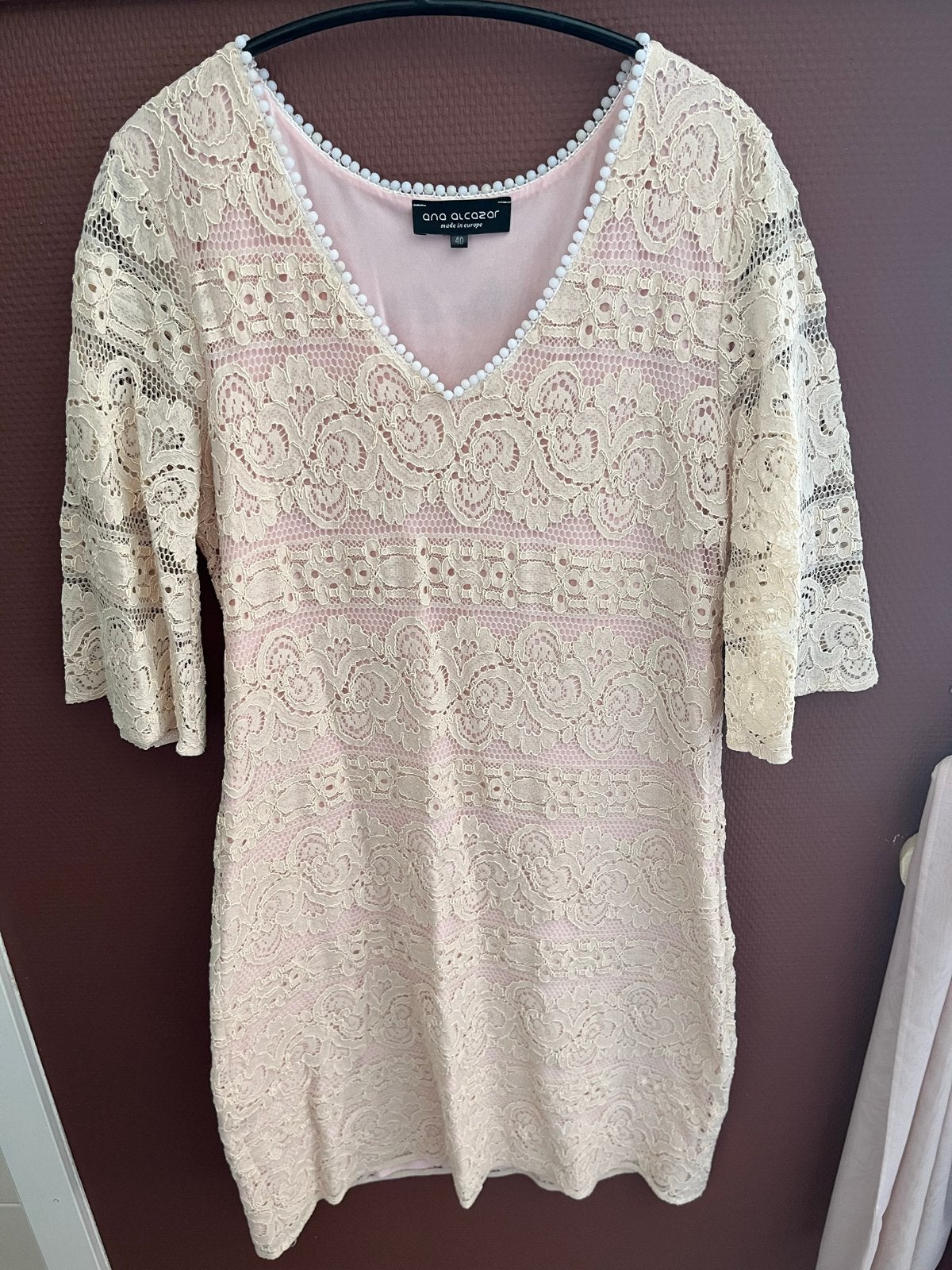 Ana Alcazar Kanten Jurk - Maat 40, Maat 38/40 (M), Beige, Ophalen of Verzenden, Zo goed als nieuw