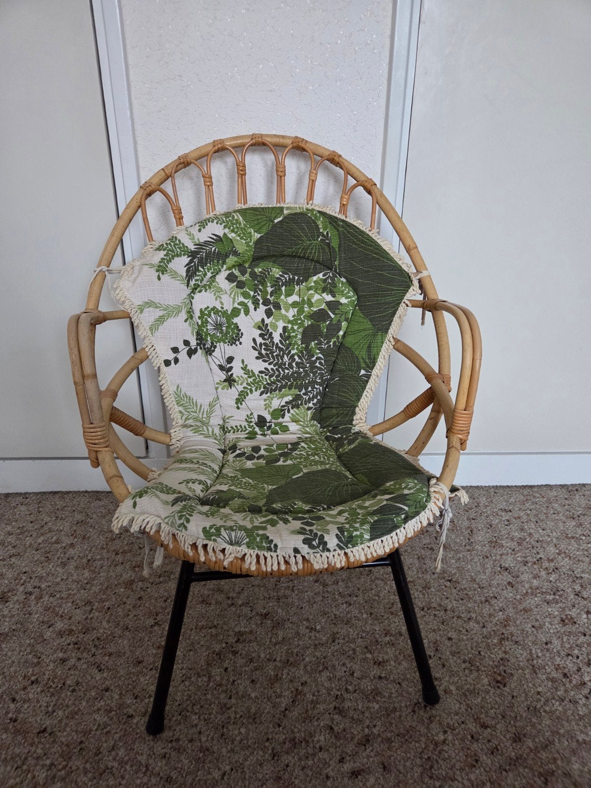 vintage retro rotan stoel van Rohe Noordwolde, Ophalen, Gebruikt, Bruin, Eén