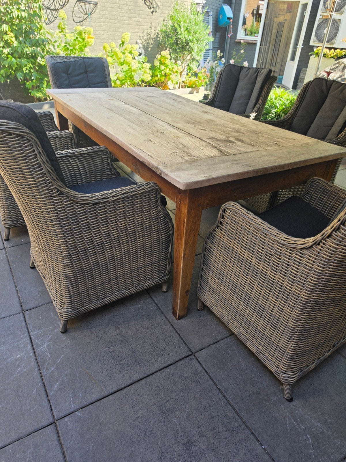 Massieve Teakhouten Tafel van Botenhout - 200x100x75 cm, Ophalen