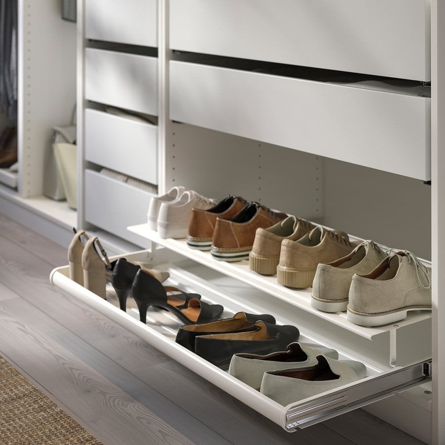 IKEA KOMPLEMENT Uittrekbaar schoenenrek (wit) 100x58 cm, Ophalen, Nieuw, Modern, minimalistisch