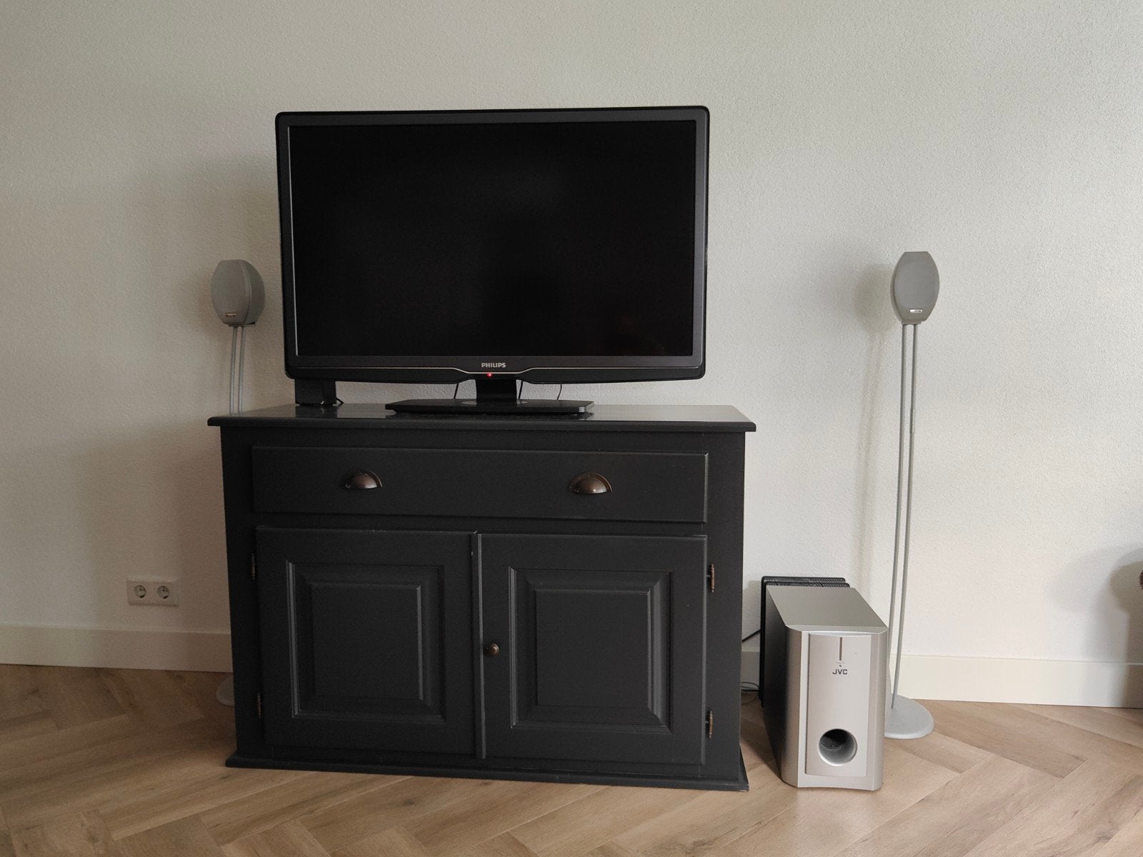 TV meubel ANTRACIET, Ophalen, 100 tot 150 cm, Zo goed als nieuw, Minder dan 100 cm