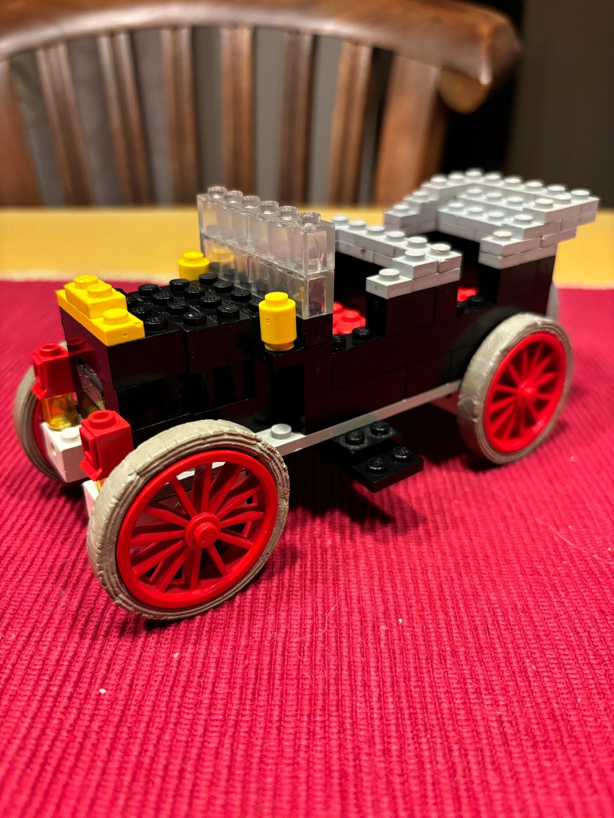 Vintage LEGO auto - Zwart met rode wielen, Ophalen of Verzenden, Gebruikt, Overige merken