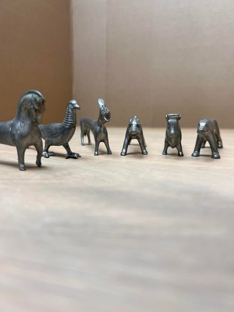 WMF edelzinn messenleggers dieren set Art Deco, Ophalen of Verzenden, Zo goed als nieuw, Beeldje of Figuurtje
