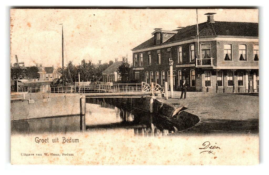 Bedum, Groet uit Bedum, Verzamelen, Ansichtkaarten | Nederland, Verzenden, Voor 1920, Gelopen, Groningen