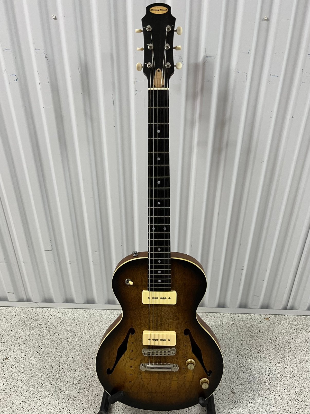 Stoney Creek De Haan Landkaart Elektrische Gitaar Lollar P90, Muziek en Instrumenten, Ophalen, Zo goed als nieuw, Hollow body