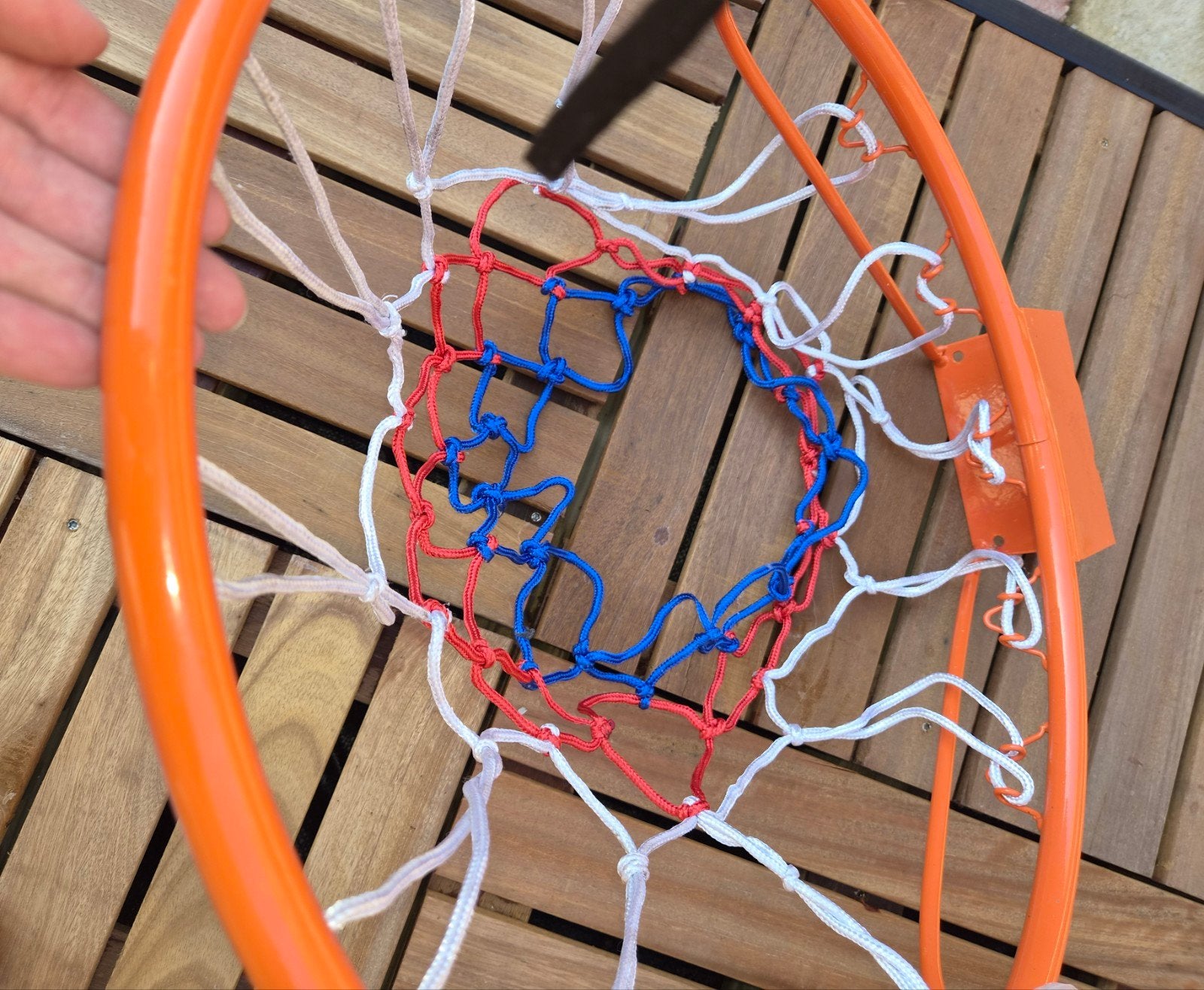 Basketbalring met net (rood, wit, blauw), Ophalen, Nieuw, Ring, Bord of Paal
