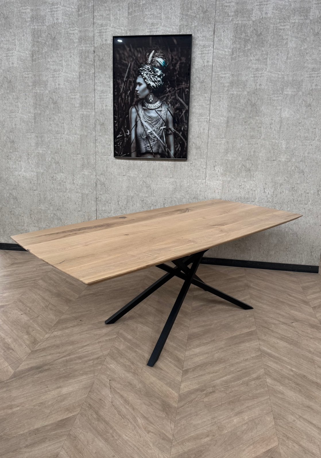 Massief Eiken eettafel deens rechthoekig 220x100 *showroom, Huis en Inrichting, Tafels | Eettafels, Firma Hout en Staal, Eikenhout