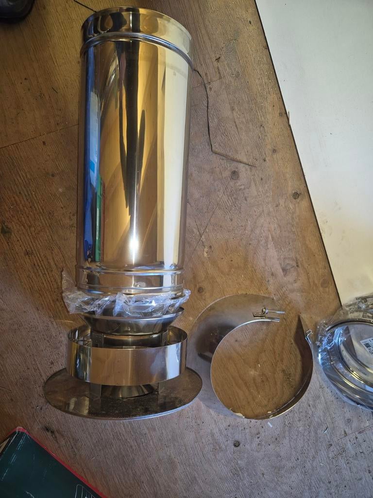 RVS rookkanaal / kachelpijp onderdelen, 30 tot 80 cm, Kachel, Minder dan 60 cm, Ophalen of Verzenden