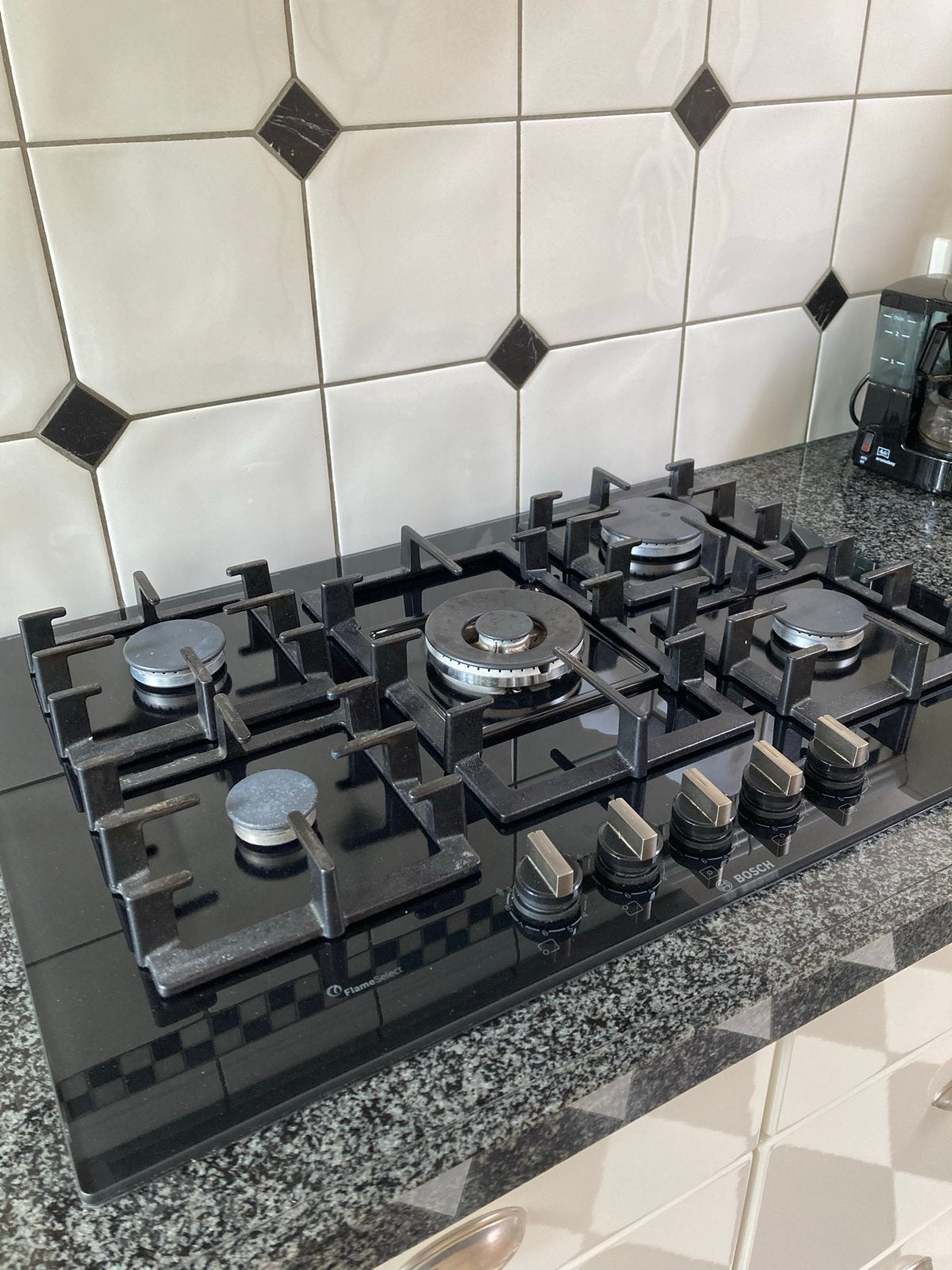 Bosch FlameSelect 5-pits gaskookplaat - Kleine beschadiging, Ophalen, Gebruikt, Gas, Vrijstaand