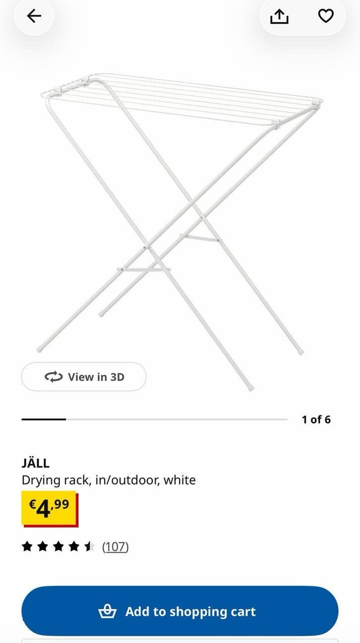 IKEA JÄLL Droogrek Drying Rack - Zo goed als nieuw, Witgoed en Apparatuur, Ophalen, Zo goed als nieuw