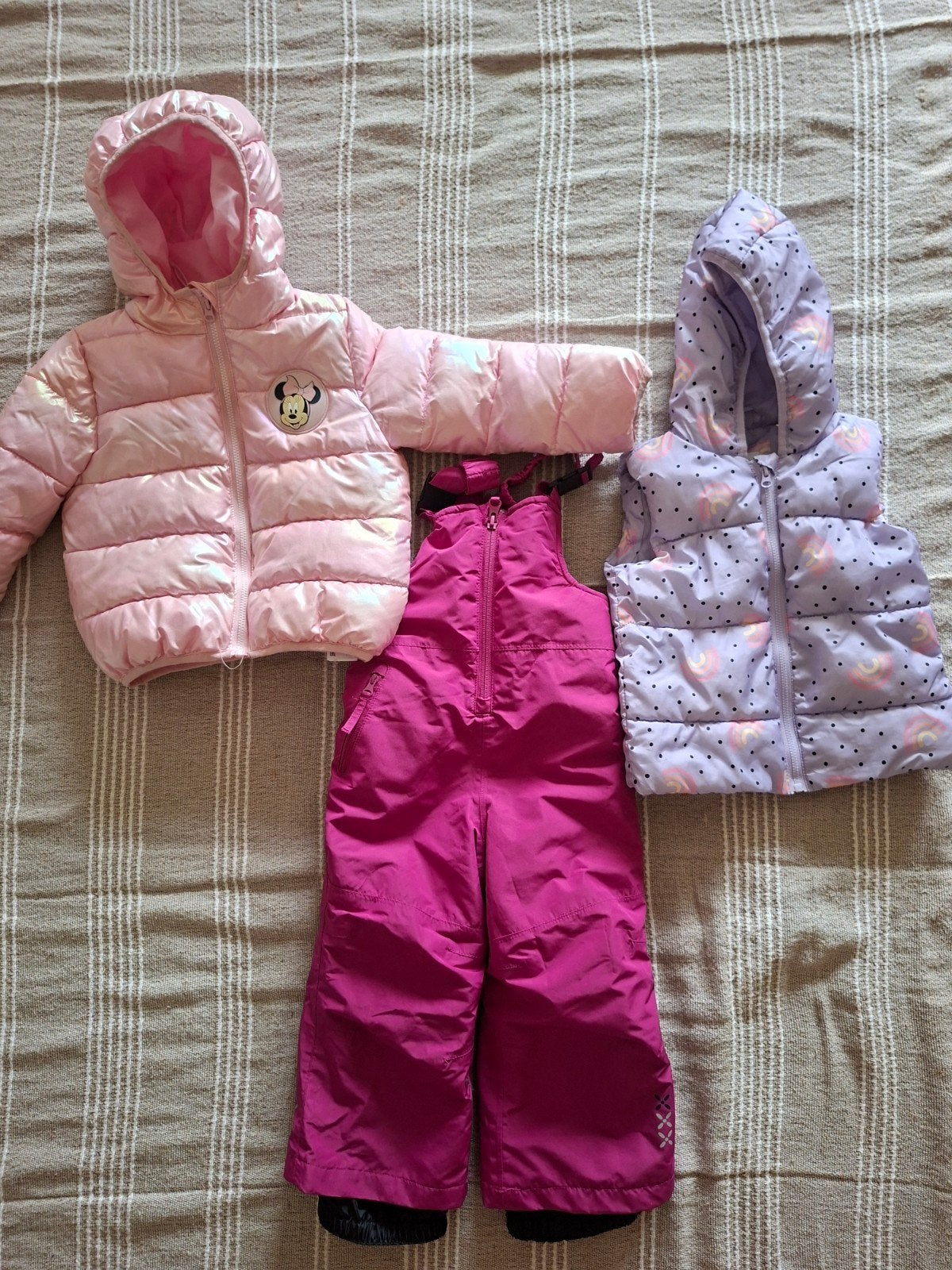 Winterkleding set: 2 jassen en skibroek maat 92-98, Ophalen, Gebruikt, Meisje, Setje