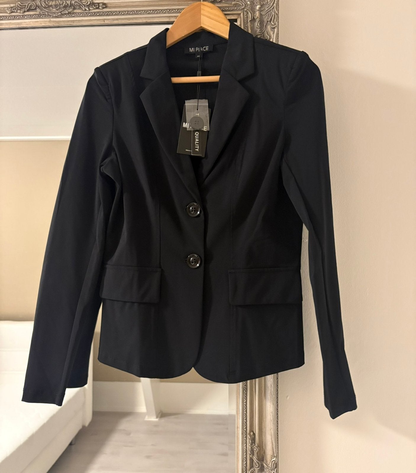 Mi Piace travelstof blazer maat XS, Kleding | Dames, Verzenden, Zwart, Nieuw, Jasje