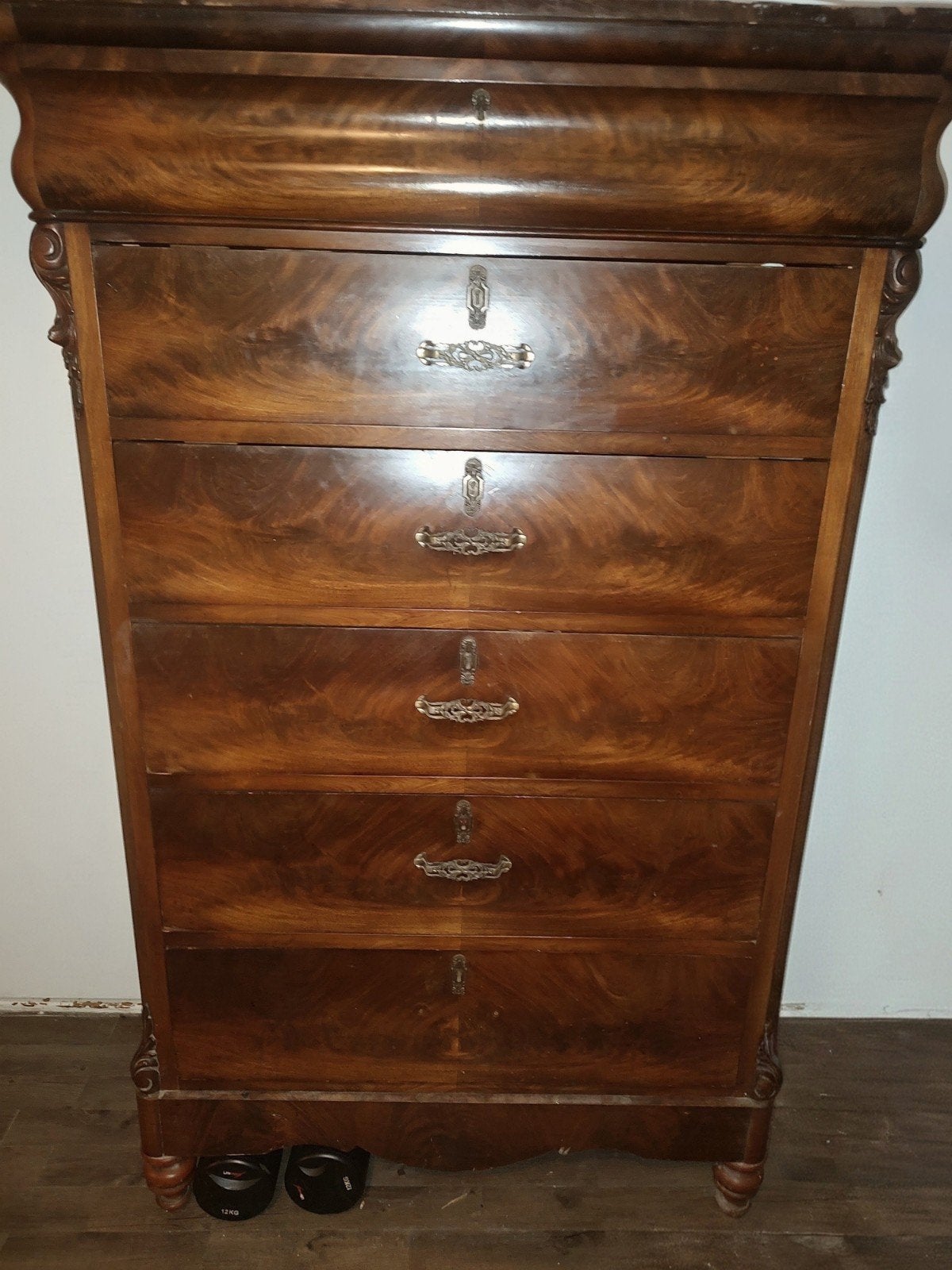 Antieke Biedermeier ladenkast - Mahoniehout, ca. 1850, Antiek en Kunst, Ophalen