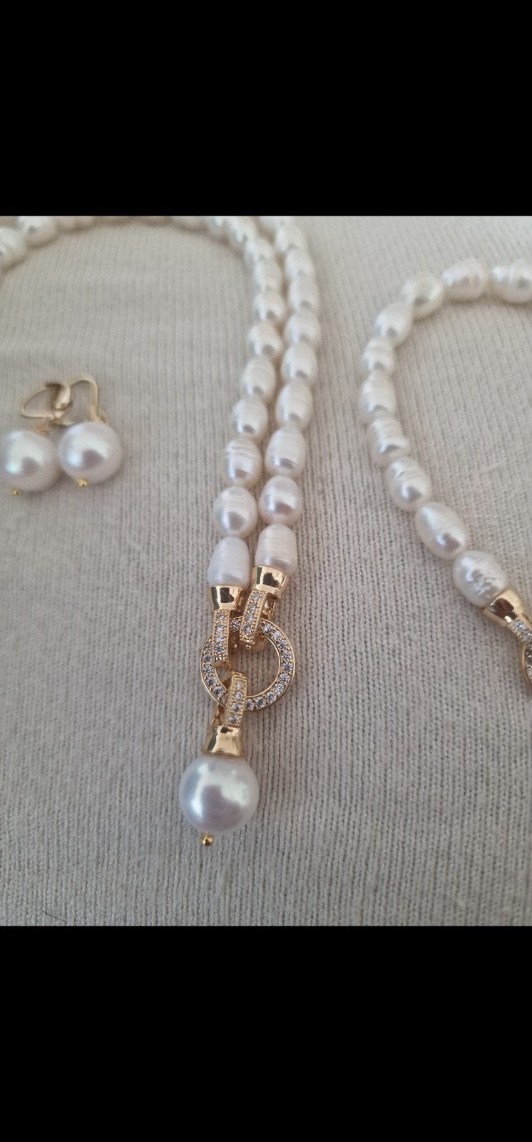 Echte parel sieraden set, Ophalen of Verzenden, Nieuw, Wit, Overige materialen