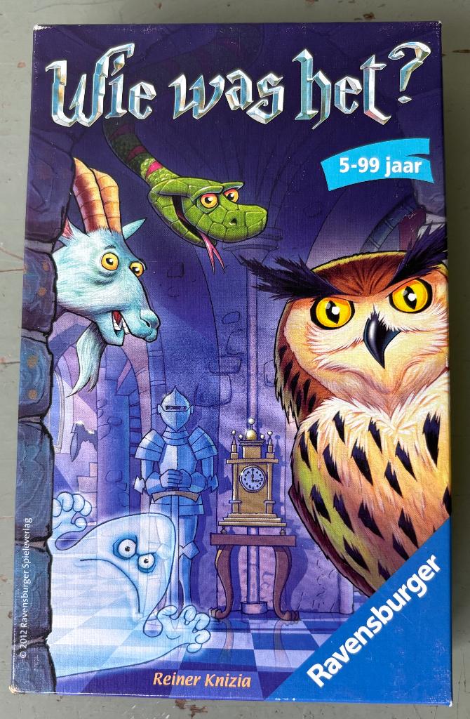 Ravensburger spel - Wie was het?, Hobby en Vrije tijd, Gezelschapsspellen | Bordspellen, Ophalen of Verzenden, Zo goed als nieuw