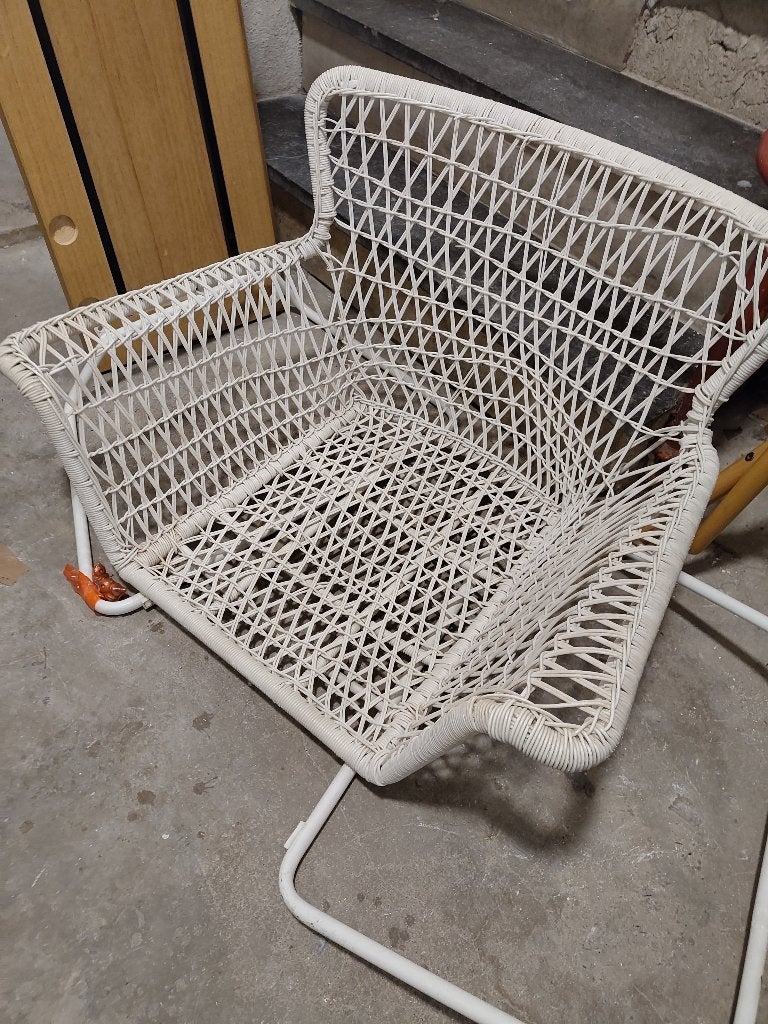 Rotan stoel, Ophalen, Wit, Eén, Kunststof