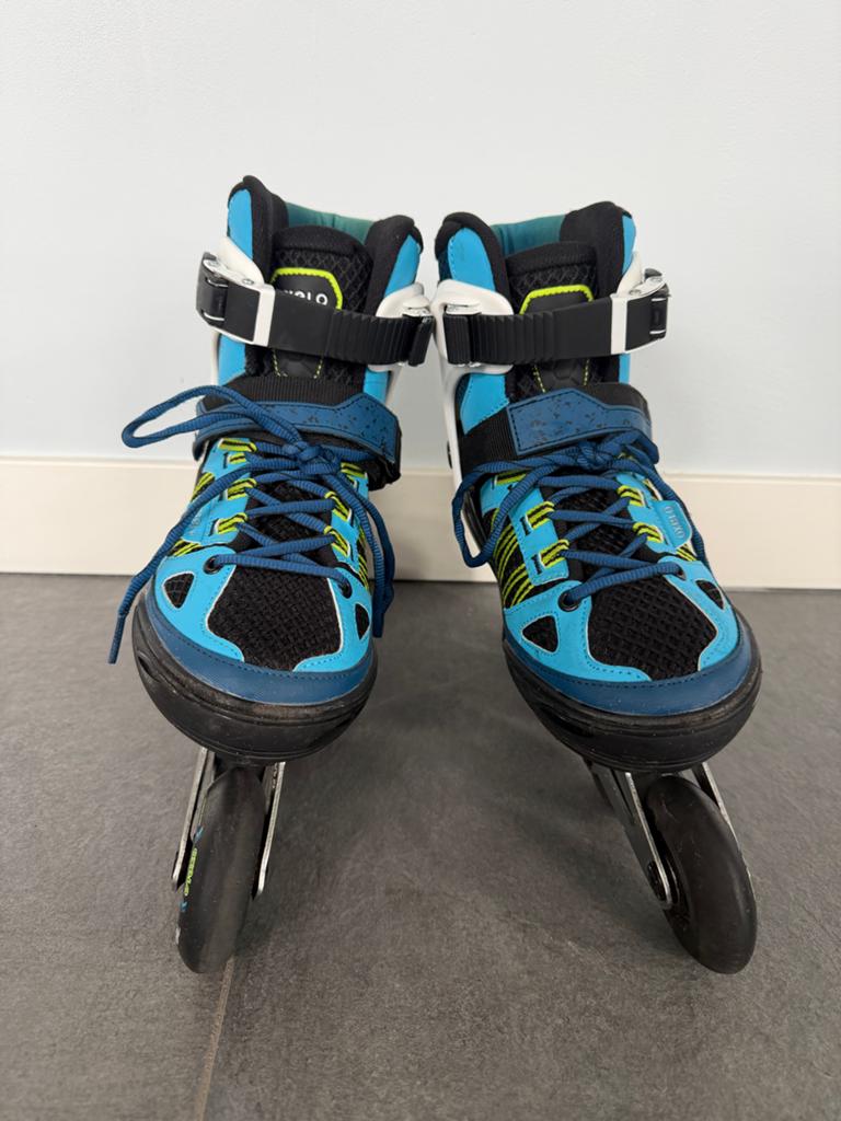 Verstelbare inline skates (38-41) met bescherming, Ophalen of Verzenden, Verstelbaar, Gebruikt, Kinderen