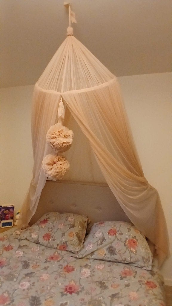 Luxe hemeldoek – Peach – Zo goed als nieuw + 2e gratis, Ophalen, Overige kleuren, Zo goed als nieuw, Handgemaakt