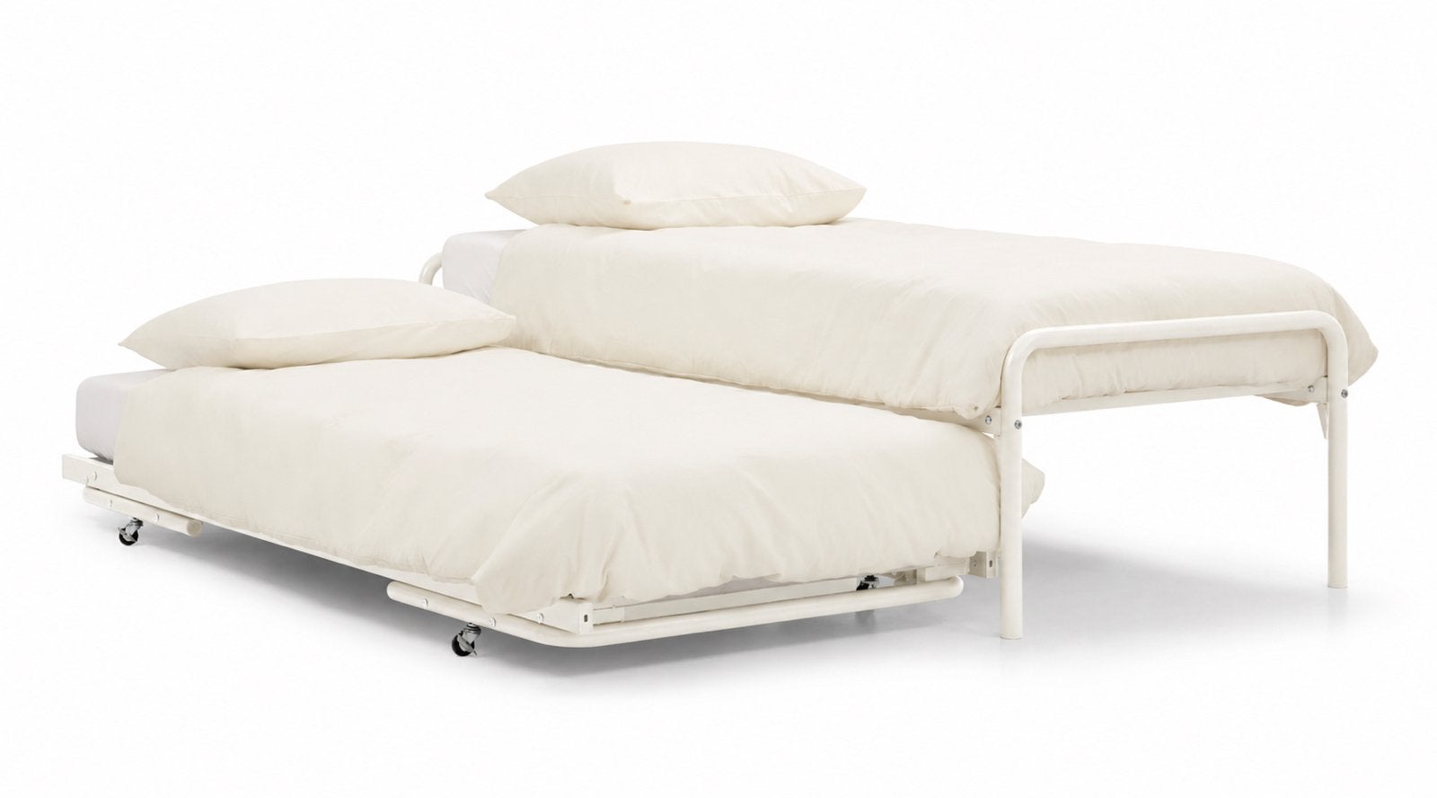 Logeerbed met onderschuifbed, Huis en Inrichting, Slaapkamer | Bedden, Ophalen, Eenpersoons, Wit, 190 cm of minder