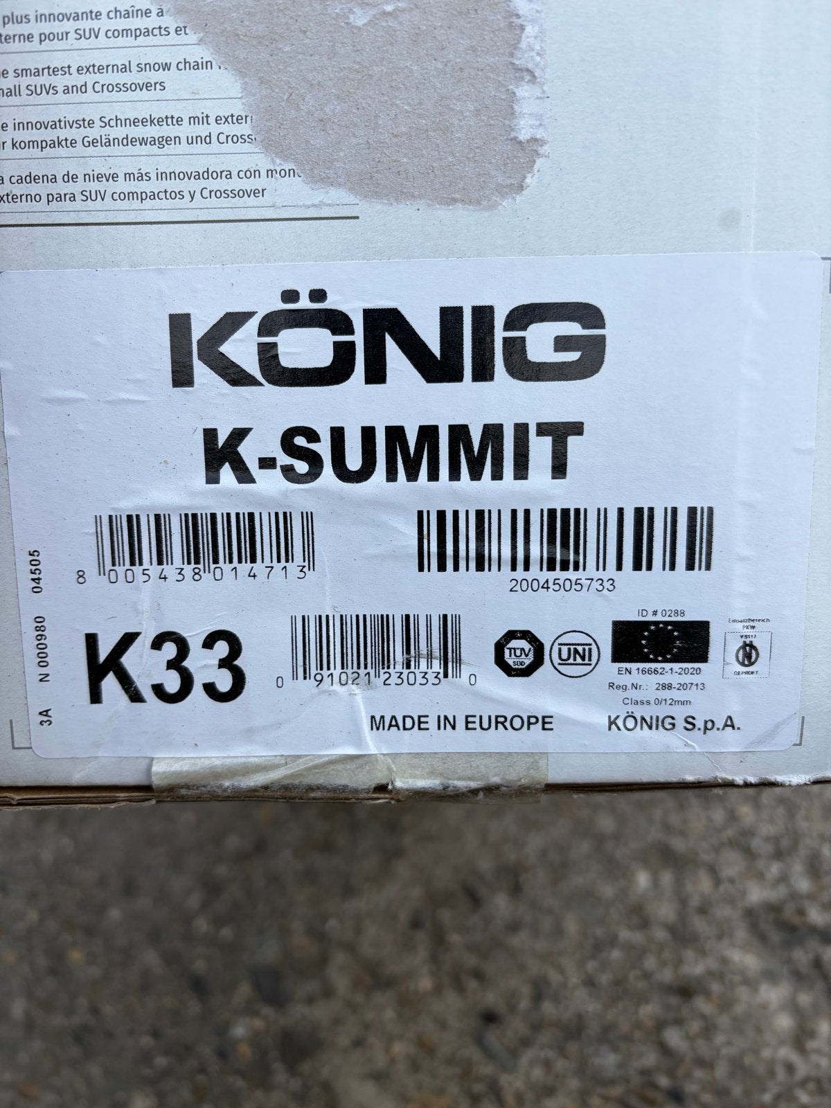 König K-Summit K33 sneeuwkettingen - Zo goed als nieuw, Auto diversen, Sneeuwkettingen, Ophalen, Zo goed als nieuw