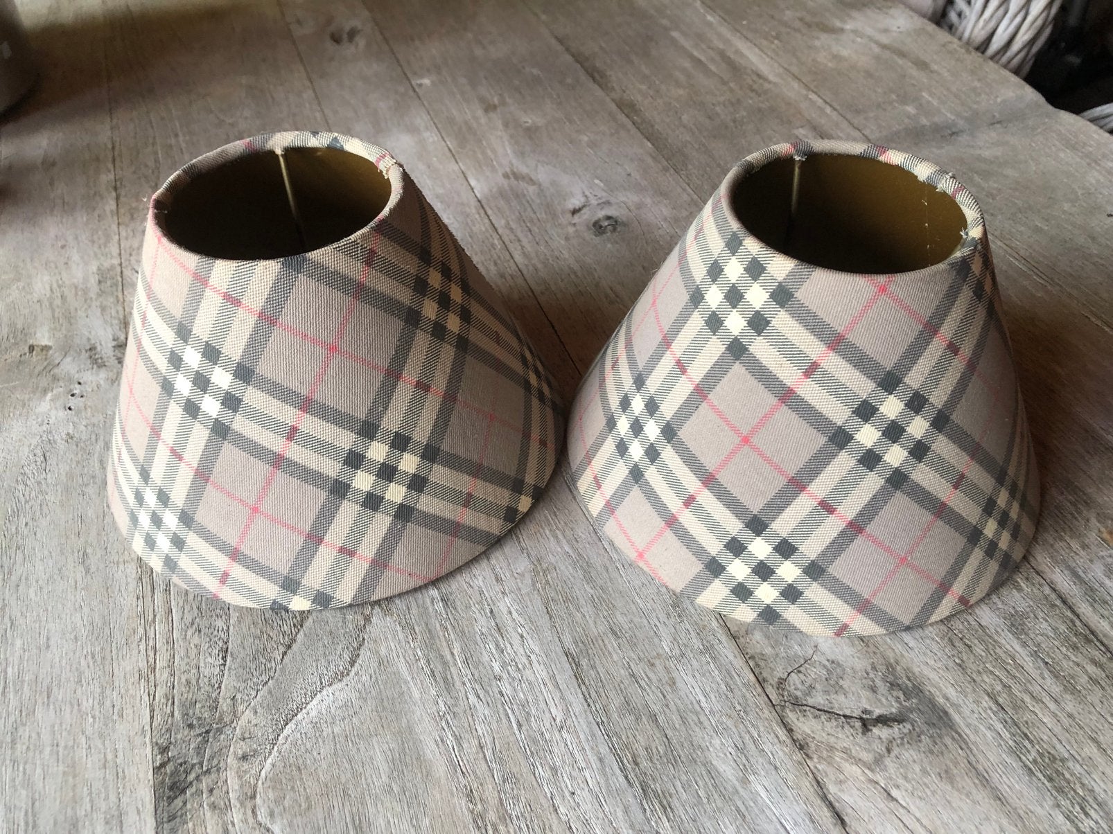 Lampenkapjes burbery motief, Huis en Inrichting, Ophalen of Verzenden, Zo goed als nieuw