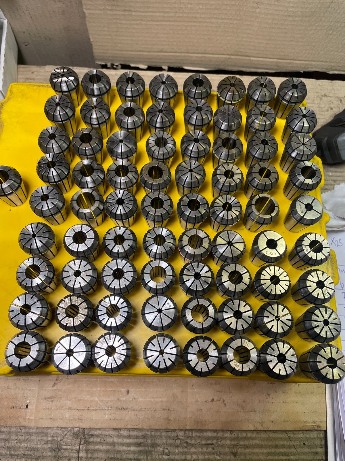 Schaublin Spantangenset met ca 72 st. EX25/ER25 spantangen, Ophalen, Gebruikt