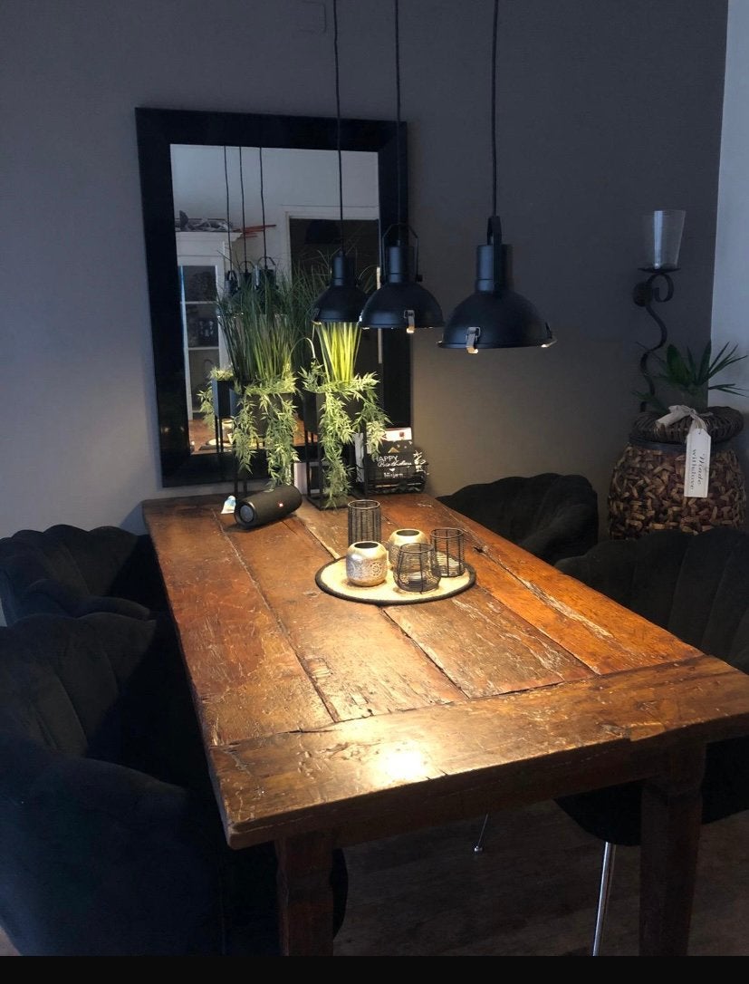 Zware brocante tafel, Ophalen, 50 tot 100 cm, Zo goed als nieuw, 150 tot 200 cm