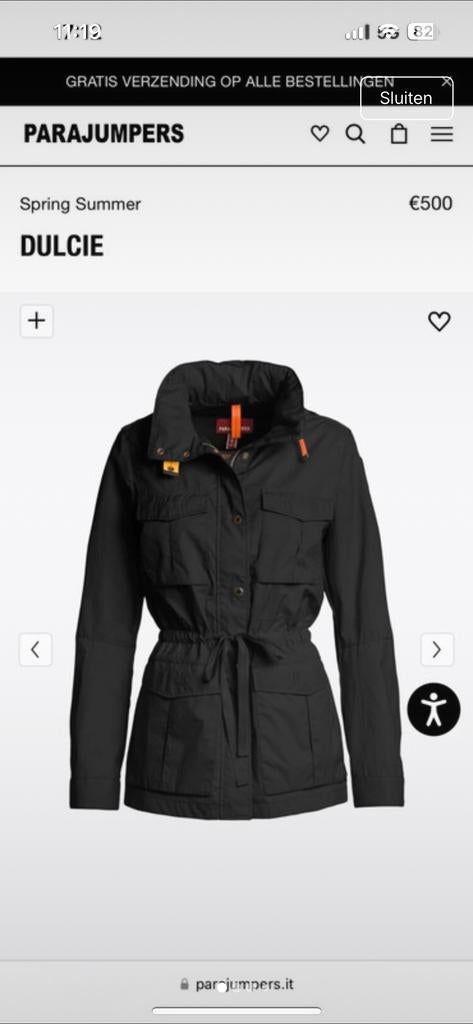 Parajumpers Dulcie Windbreaker Jas Zwart Maat L, Ophalen of Verzenden, Zo goed als nieuw, Maat 42/44 (L), Zwart