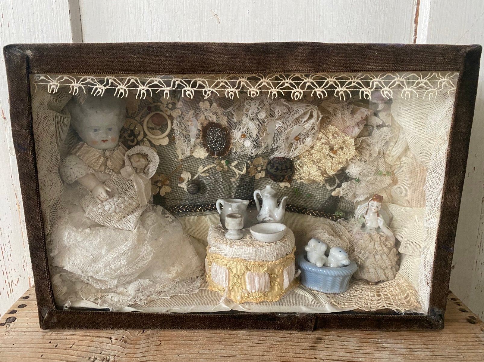 Victoriaans kijkkastje vitrinekastje Shadow Box, Ophalen of Verzenden