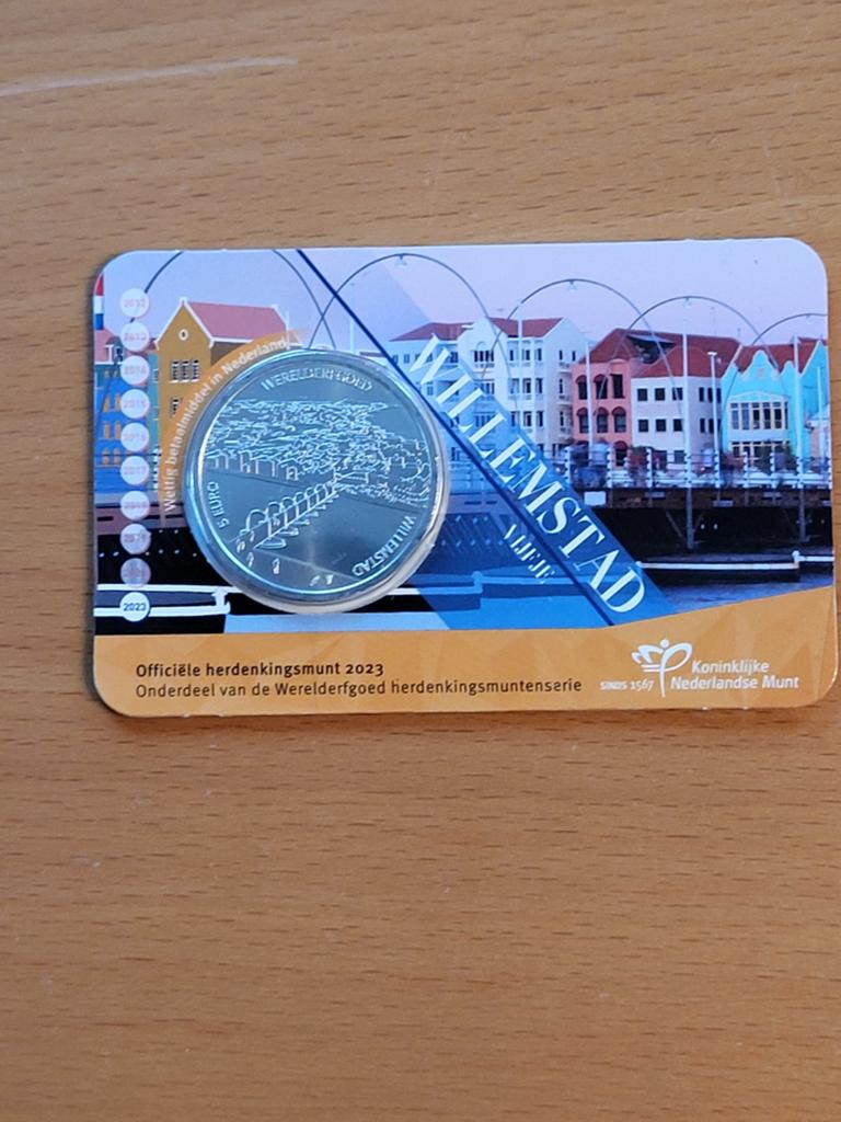 Willemstad Curaçao Werelderfgoed 5 Euro Munt 2023, Ophalen of Verzenden, Euro's, Losse munt