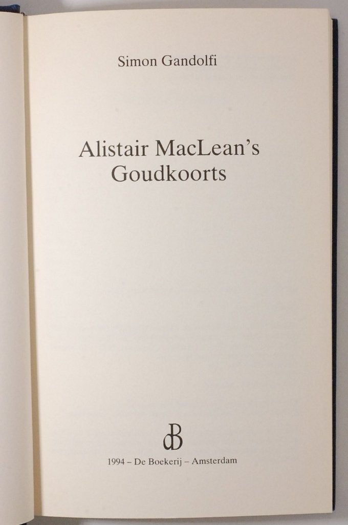 Alistair MacLean's Goudkoorts - Simon Gandolfi (1994), Verzenden, Gelezen, Simon Gandolfi